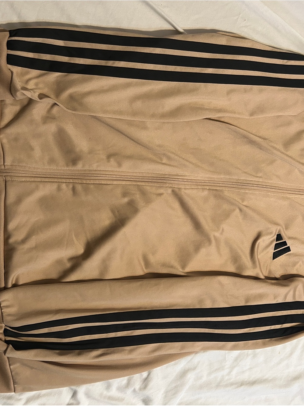 adidas Men's Beige Joggers with Black Stripes